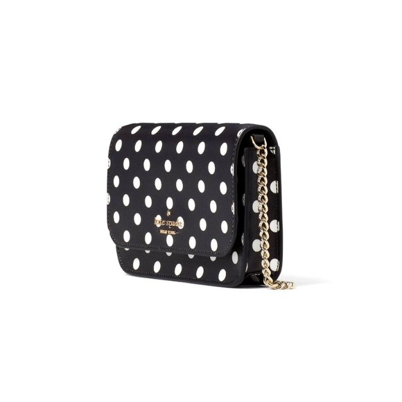 New Kate Spade Cheers Charming Dot Printed Boxed Crossbody Black Multi - Picture 3 of 6
